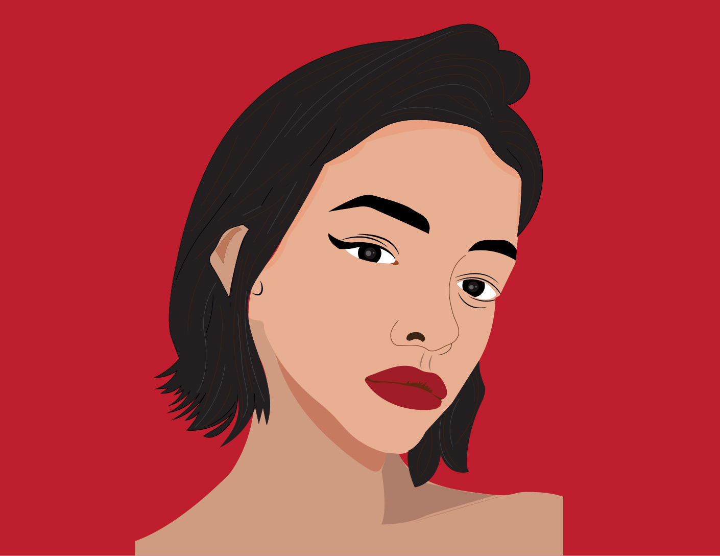 Pencil sketch to digital vector art illustration